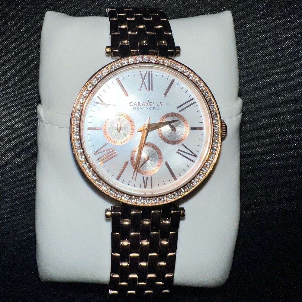 Caravelle New York Designed by: Bulova Rose Gold Stainless Steel Bracelet Watch - Picture 8 of 8